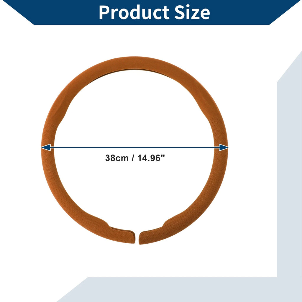 Steering Wheel Cover for Universal Fit (14.96", Orange)