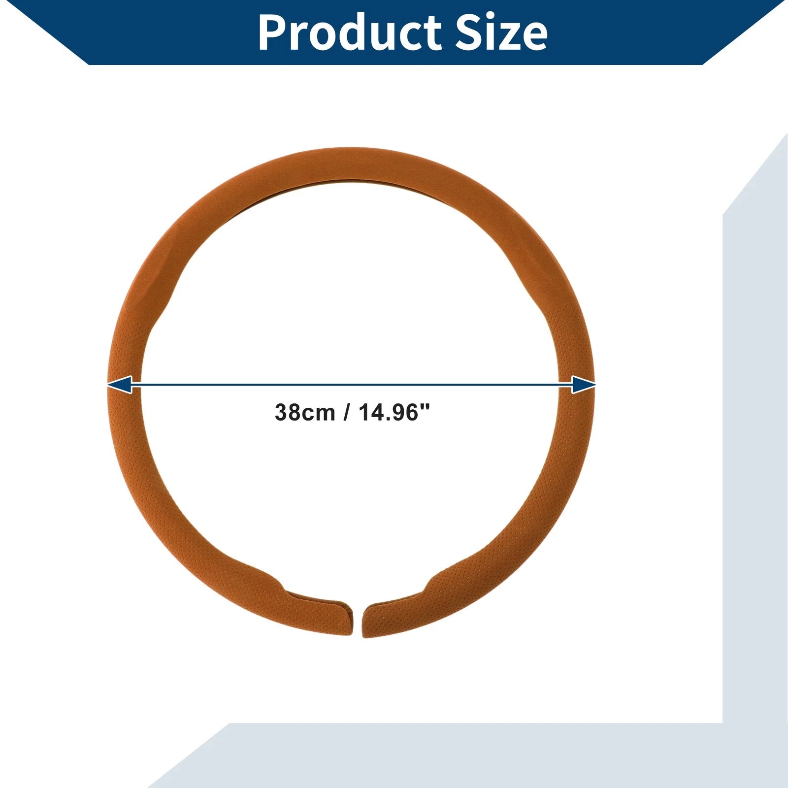 Steering Wheel Cover for Universal Fit (14.96", Orange)