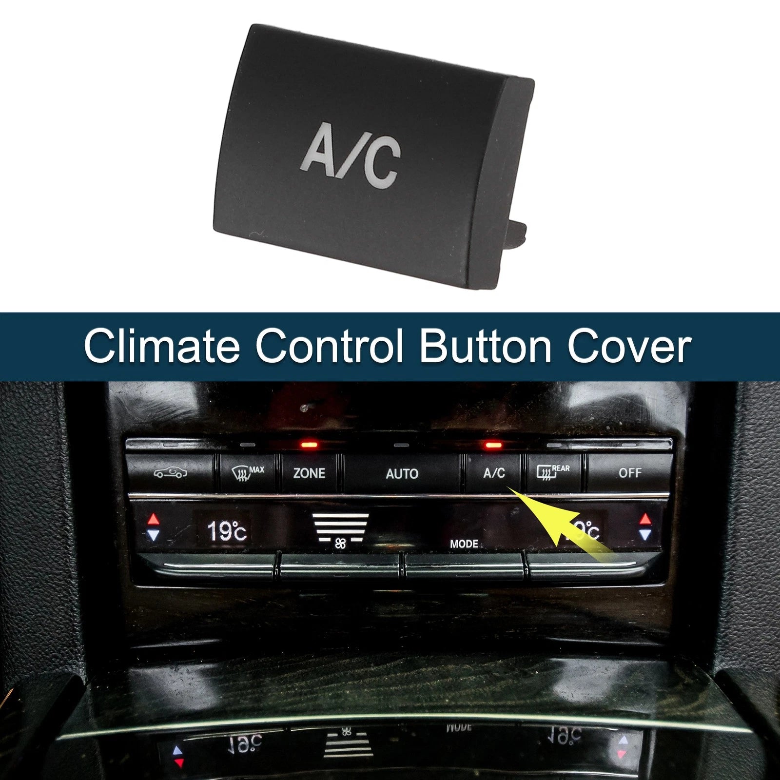 Climate Control Button Cover for Mercedes-Benz E Class Black Center Console (W213)