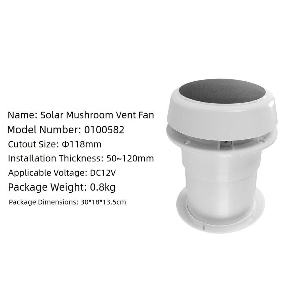 Solar Powered 12V Exhaust Fan - Energy Efficient, Minimal Noise Operation