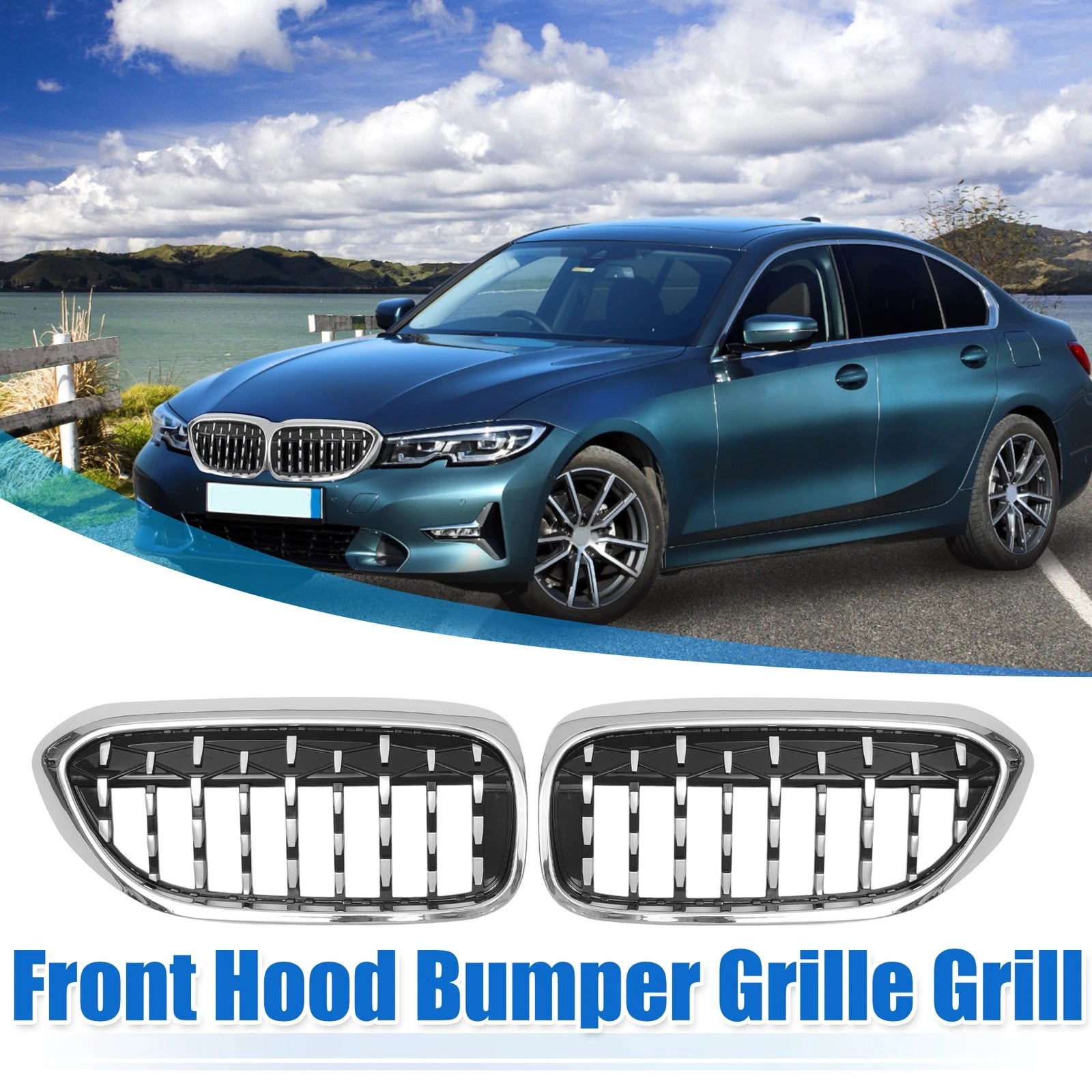 Front Hood Bumper Grille Replacement for BMW 530e 530i G30 (2017–2023)