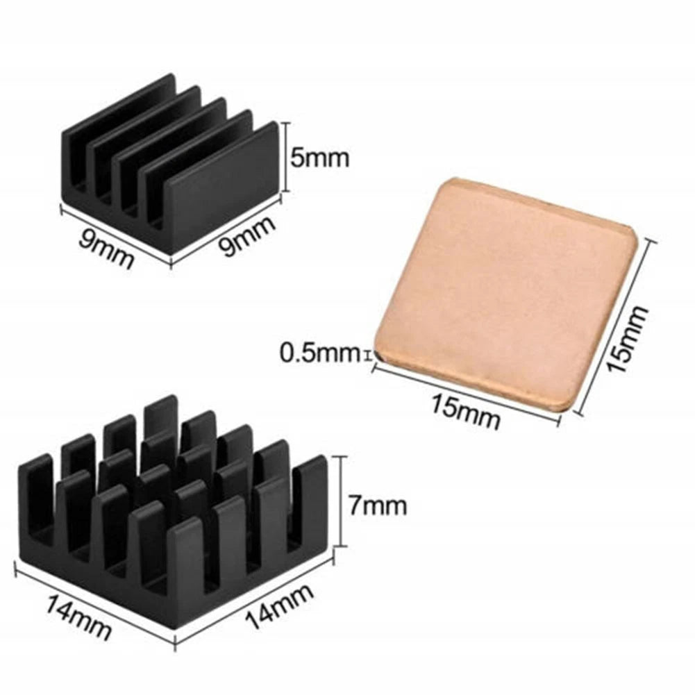 Heatsink Kit for Raspberry Pi 2/3 B+/4B (2015–2020) - Aluminum & Copper