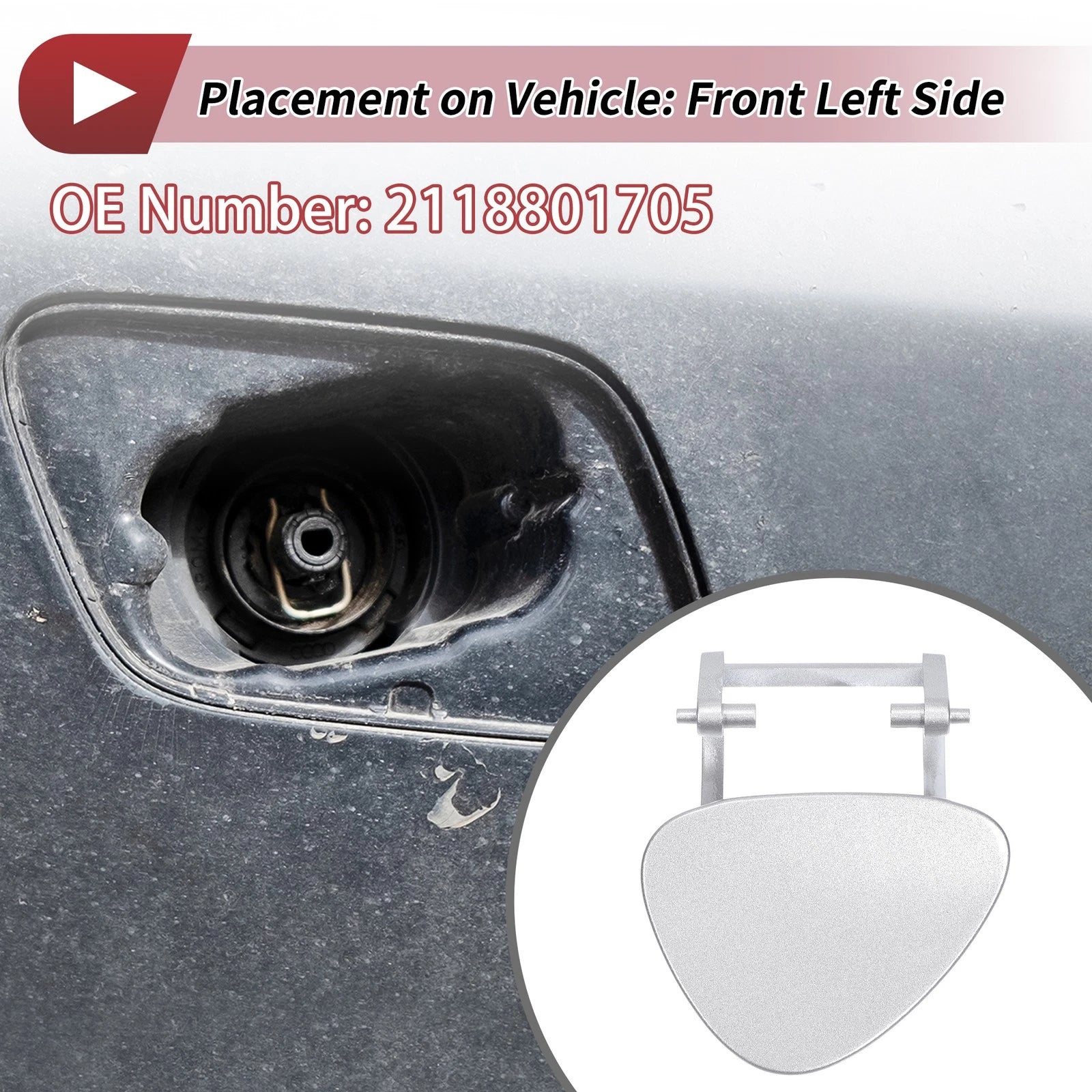 Front Left Washer Nozzle Cover Cap Replacement for Mercedes-Benz E320 (1994–2006)