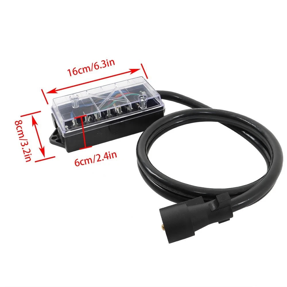 7 Way Trailer Cable with 7 Pin Plug & Junction Box for RV Trailer (6FT)