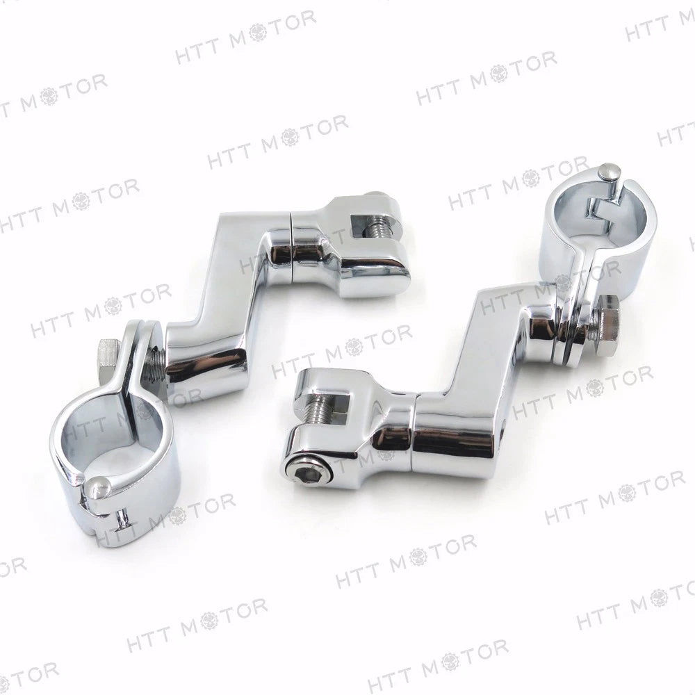 1.25" Engine Guards Footpeg Mounts Clamp for Harley (Replacement, Chrome)