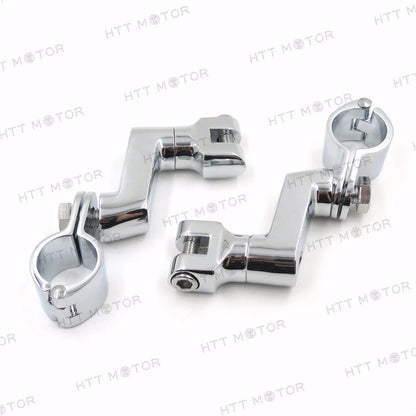 1.25" Engine Guards Footpeg Mounts Clamp for Harley (Replacement, Chrome)