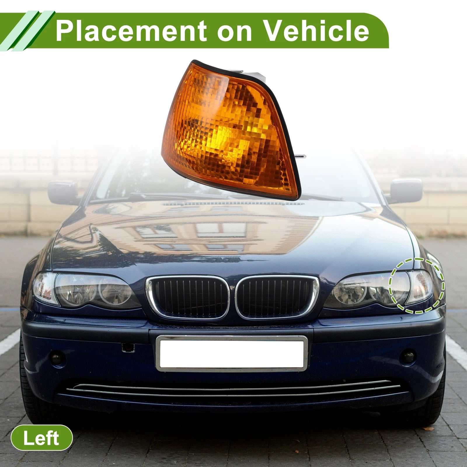 Left Corner Signal Light Cover Replacement for BMW 3 Series (1992–1998)