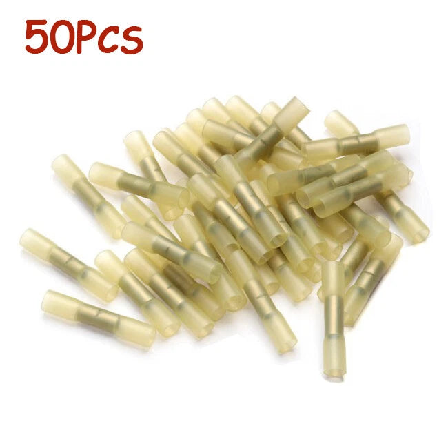 50PCS Waterproof Heat Shrink Butt Wire Splice Seal Connectors Terminals