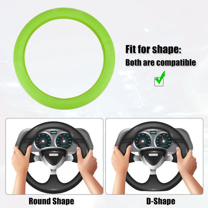 Universal Silicone Steering Wheel Cover 14.6" Green