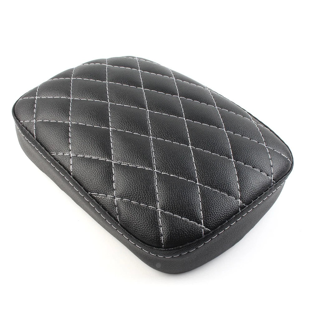 Rear Passenger Seat Pillion Pad with Diamond Pattern for Harley Dyna