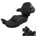 Driver Passenger Seat & Backrest for Harley Touring (2014–2023) Black Blue