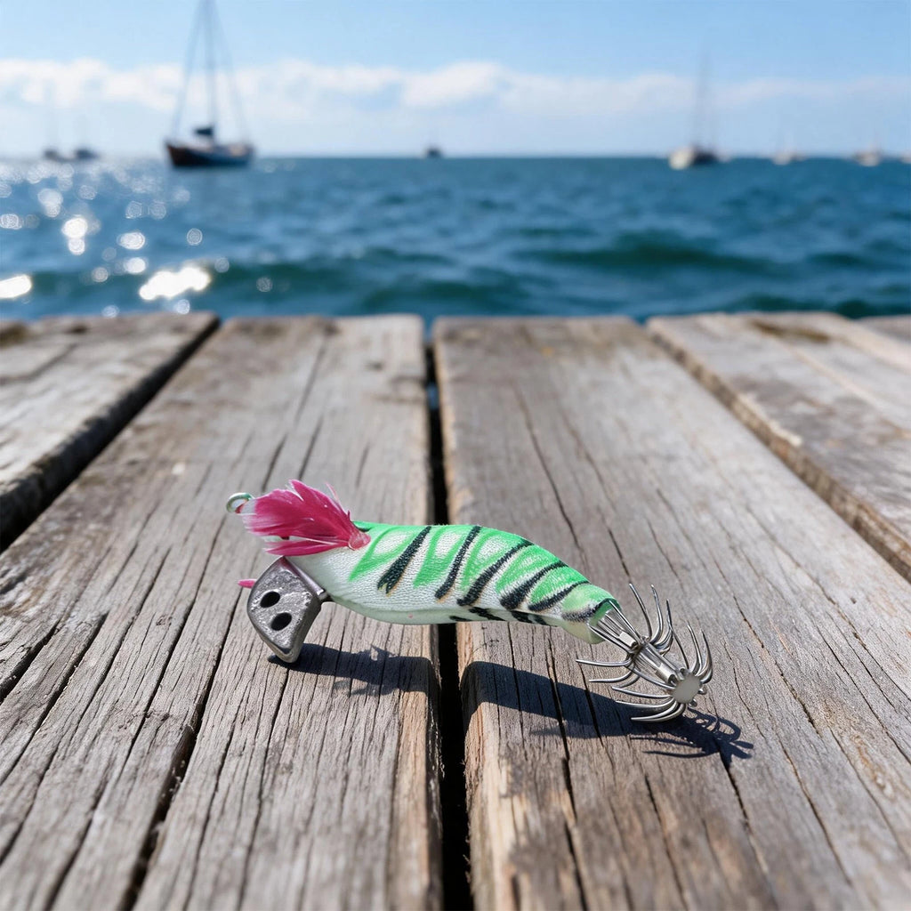 Luminous Squid Jigs for Fish Attraction (Controlled Sinking Action)