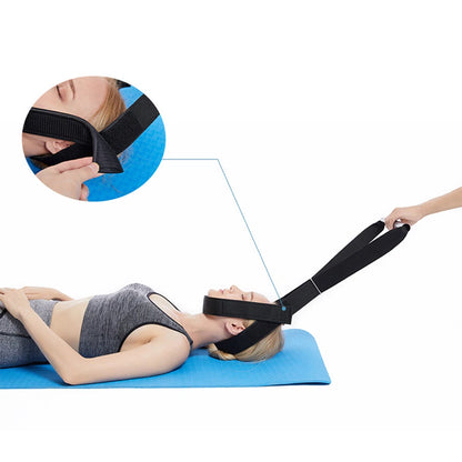 1 Set Neck Stretcher Strap for Physical Therapy and Neck Curve Recovery(Black)