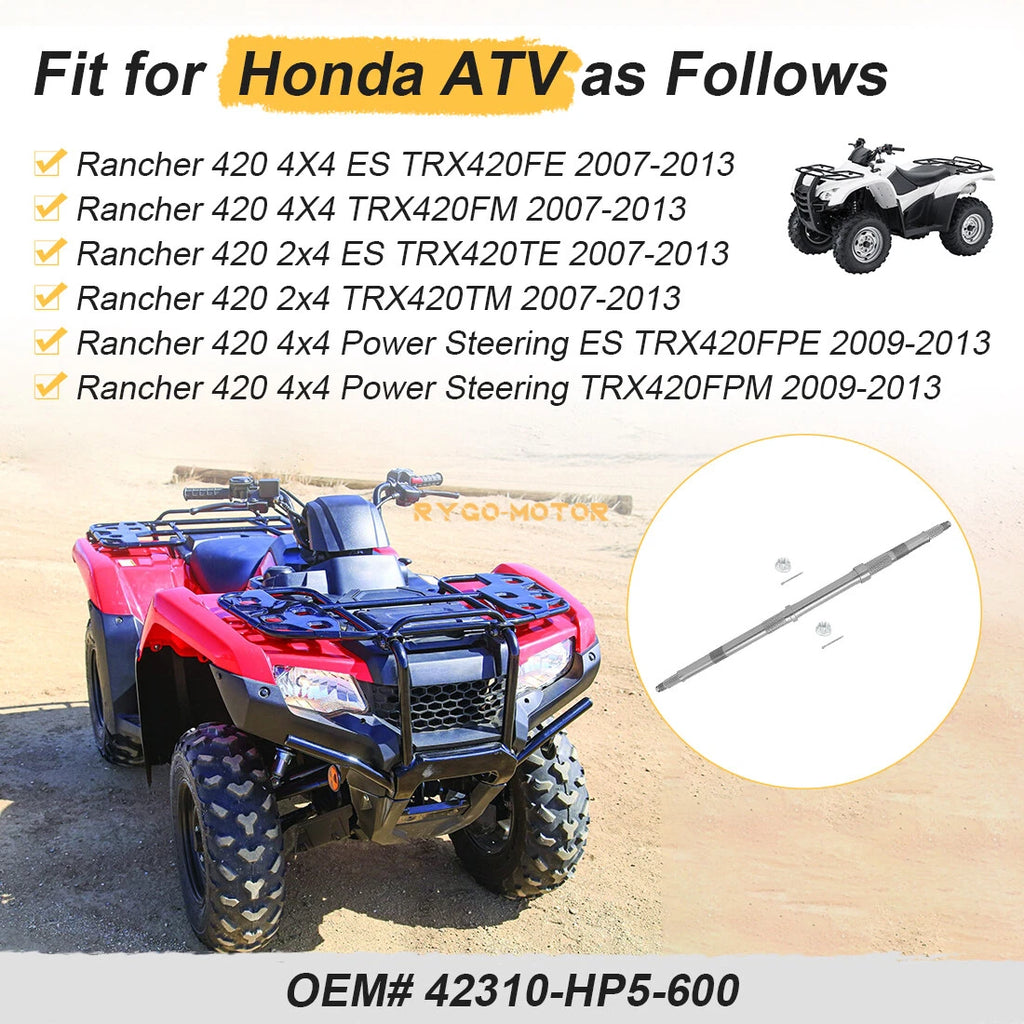Rear Axle Shaft & Nut for Honda Rancher 420 TRX420 (2007–2013) 42310-HP5-600