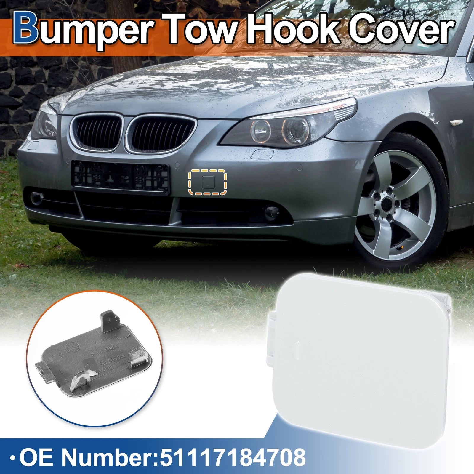 Front Tow Hook Cover Replacement for BMW 528i 535i 550i (2011–2016)