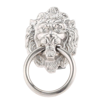 5Pcs Silver Lion Head Door Pull Handle Ring Cupboard Drawer Knob Cabinet Pulls