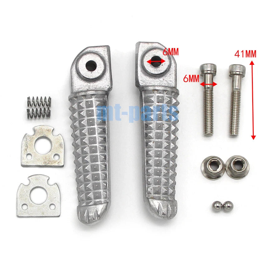 Silver Rear Footrest Pegs for Yamaha YZF R6 (1999–2020)
