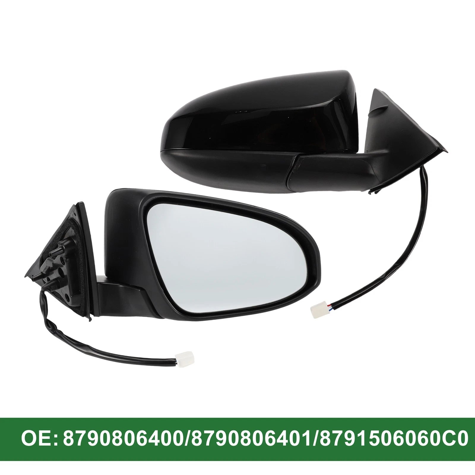 Right Door Mirror Replacement for Toyota Camry Manual Folding Gloss Black (2012–2017)