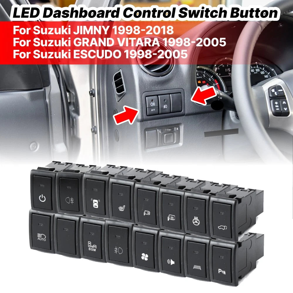 LED Dashboard Control Switch Button for Suzuki Grand Vitara (1998–2005)