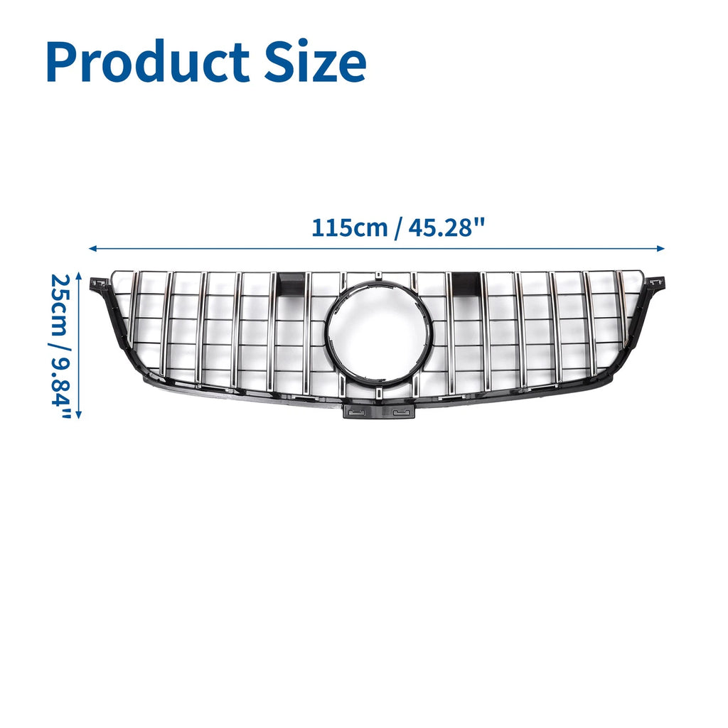 Front Upper Bumper Grille for Mercedes-Benz ML250 (2015–2015) Chrome