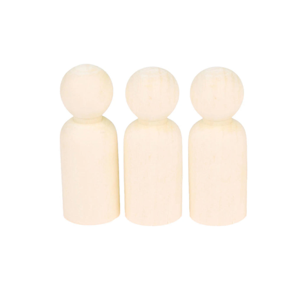 Set of 5 Wooden Peg Dolls for DIY Wedding Cake Toppers
