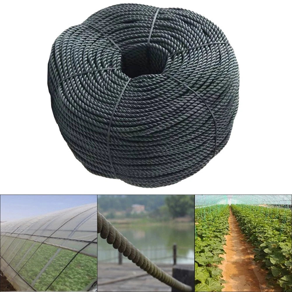 Weatherproof Black Polyethylene Rope for Boating and Climbing