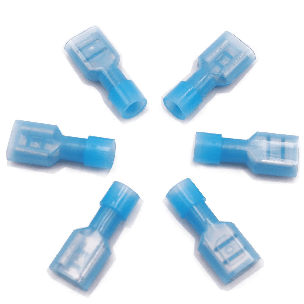 50PCS Blue Insulated Spade Crimp Wire Connector Female Terminal