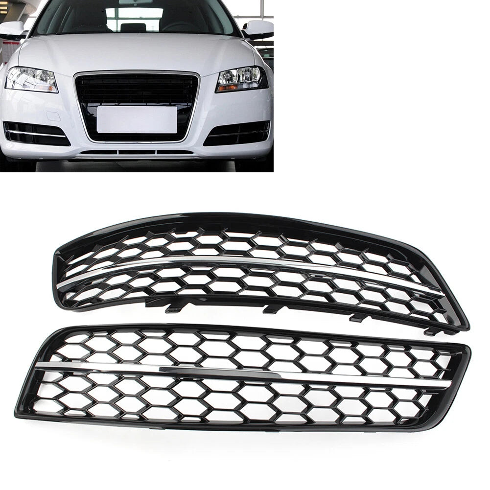 Front Bumper Fog Light Grille Cover for Audi A3 8P (2009–2013)