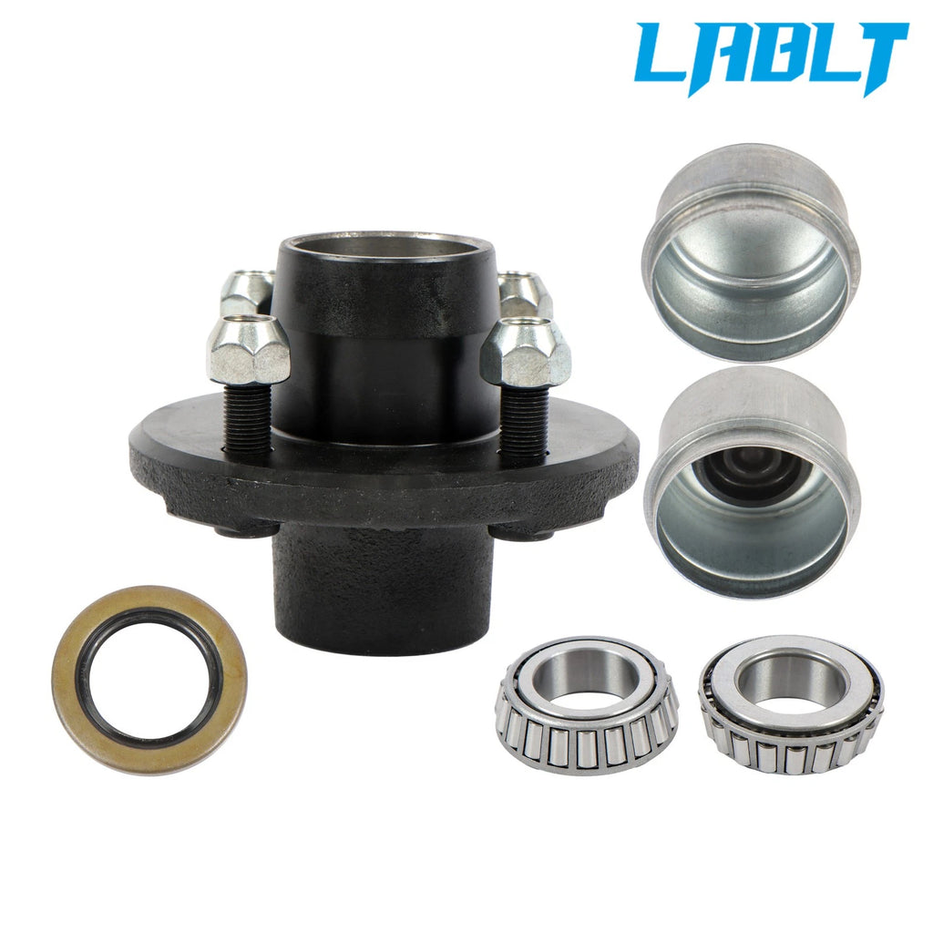 4 Lug Trailer Hub Kit for 2000lbs Spindle (1", 4 on 4")