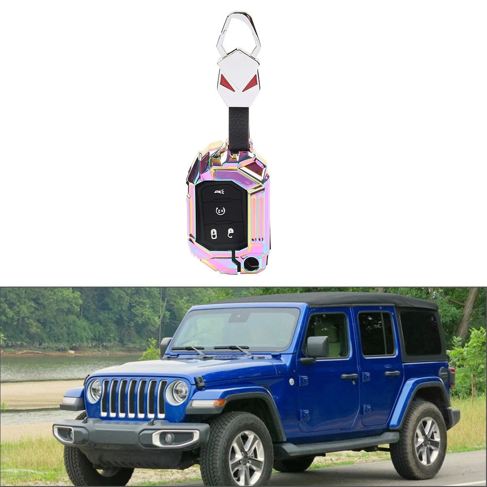 1pc 4-Button Remote Control Key Fob Cover Case For Jeep Wrangler 2018-2024 2023