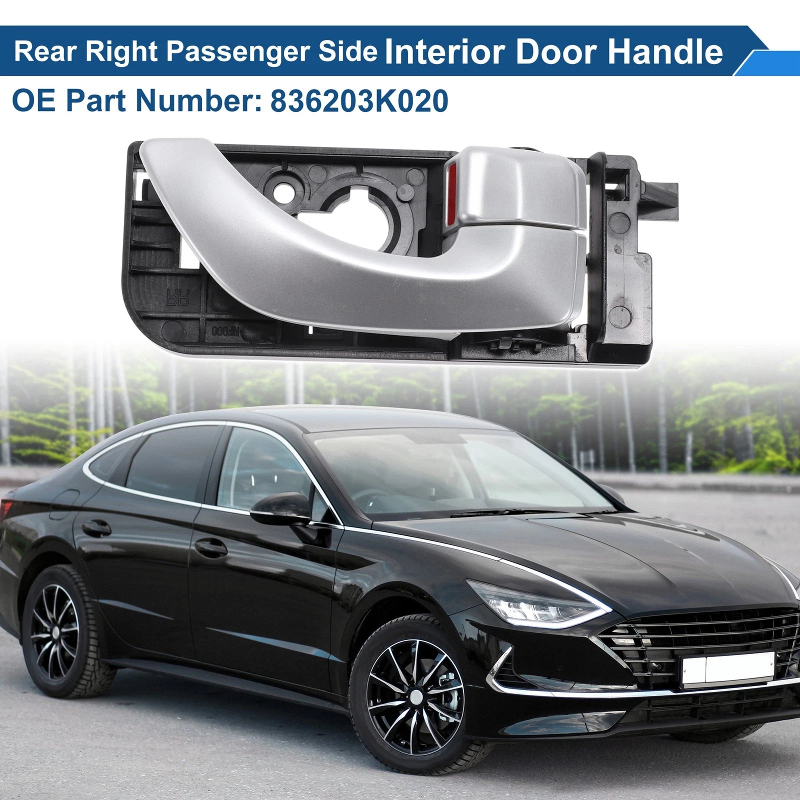 Rear Right Passenger Side Interior Door Handle Replacement for Hyundai Sonata (2011–2017)
