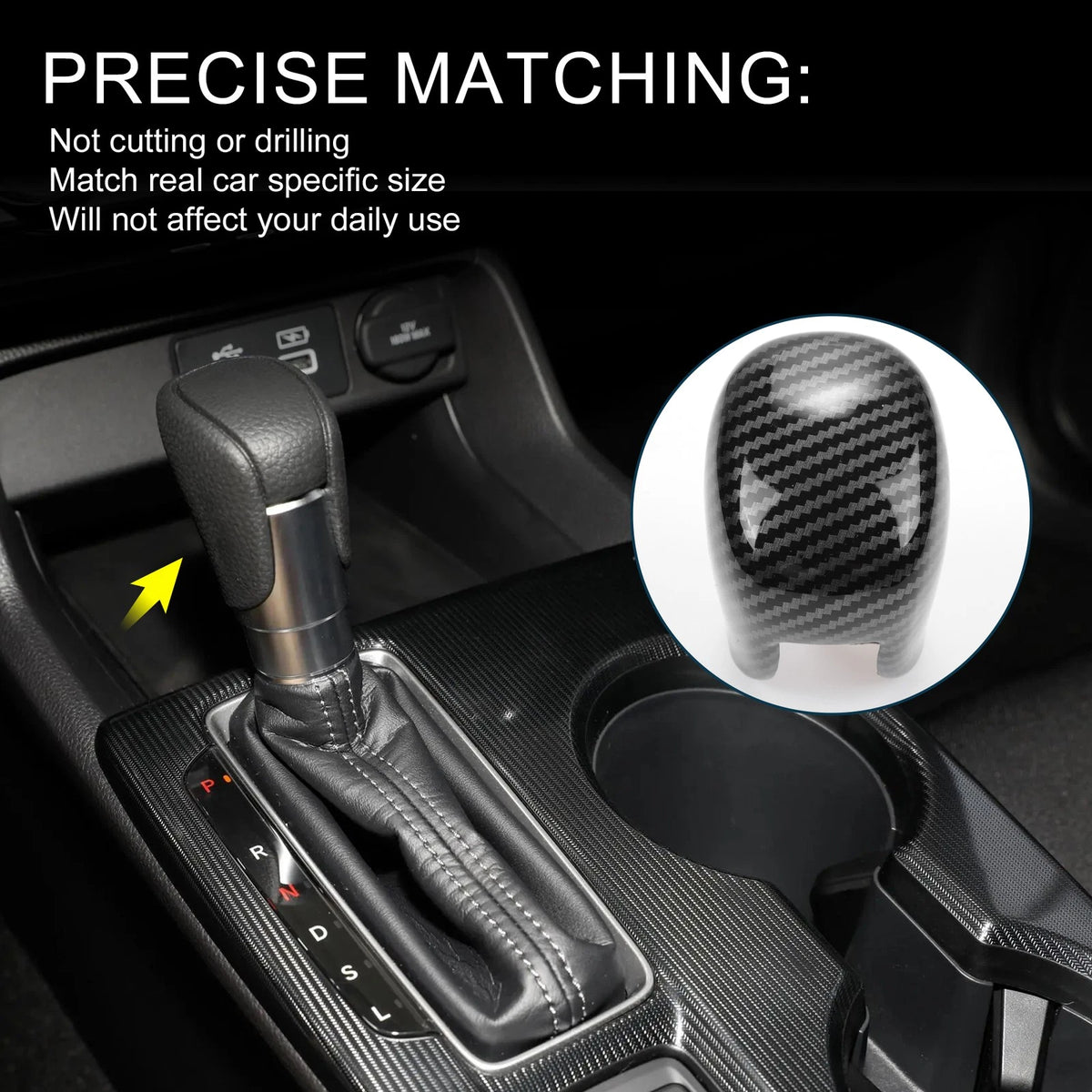 Automatic Gear Shift Knob Cover for Honda Civic (2022–2025) Black
