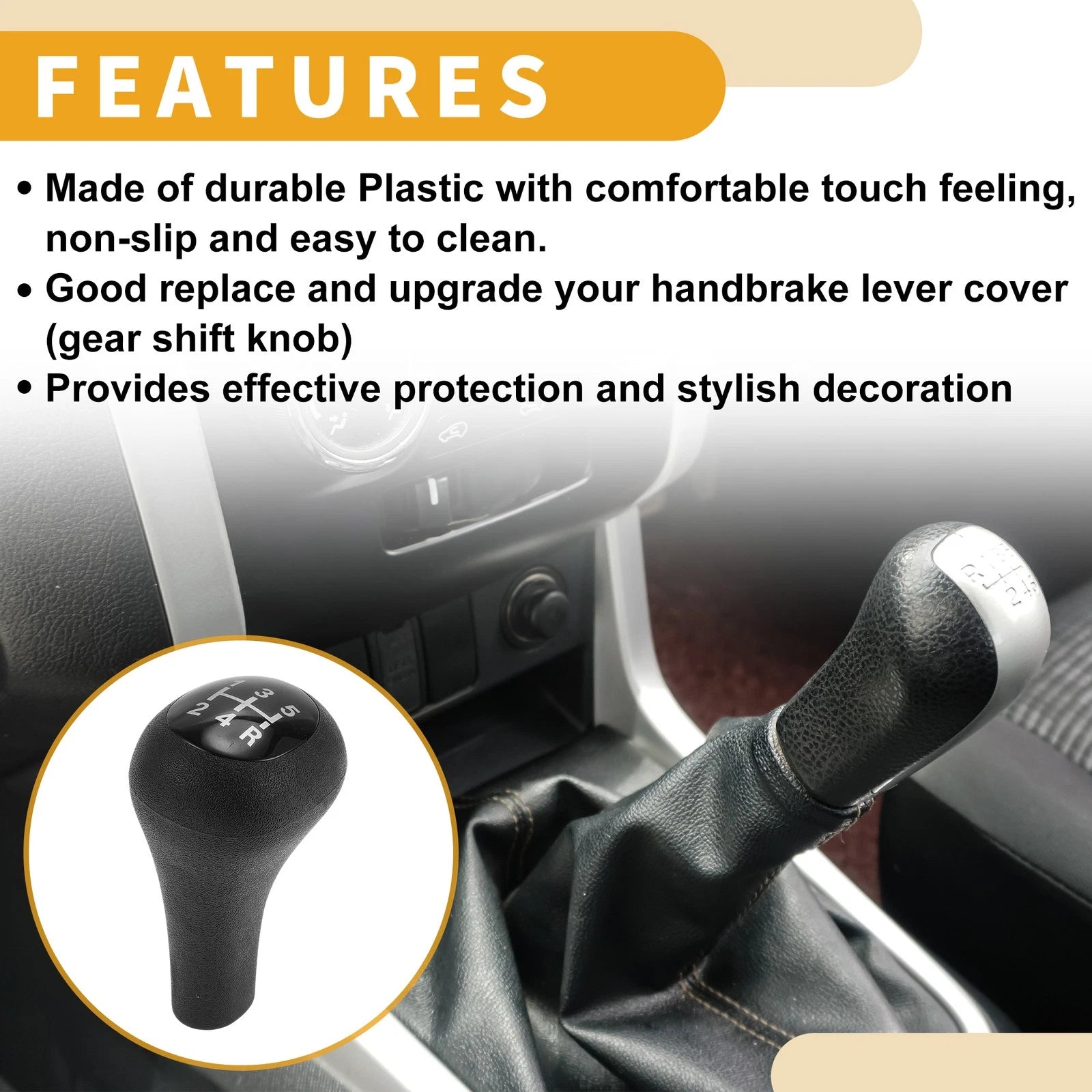 5 Speed Gear Shift Knob Replacement for Ford Focus (2003–2007) Plastic