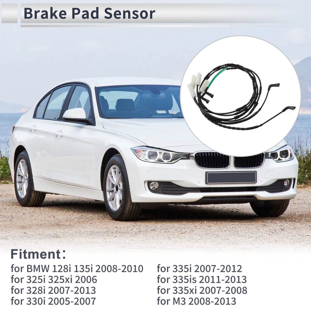 Brake Pad Wear Sensor Front Rear for BMW 128i 135i (2008–2010)