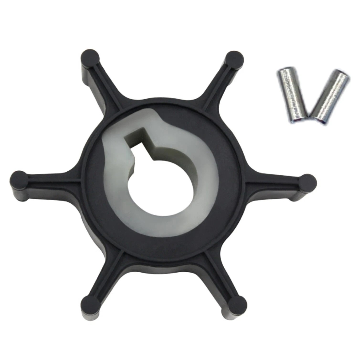 Water Pump Impeller and Pin for Yamaha 2hp 2 Stroke Outboard (646-44352-01)