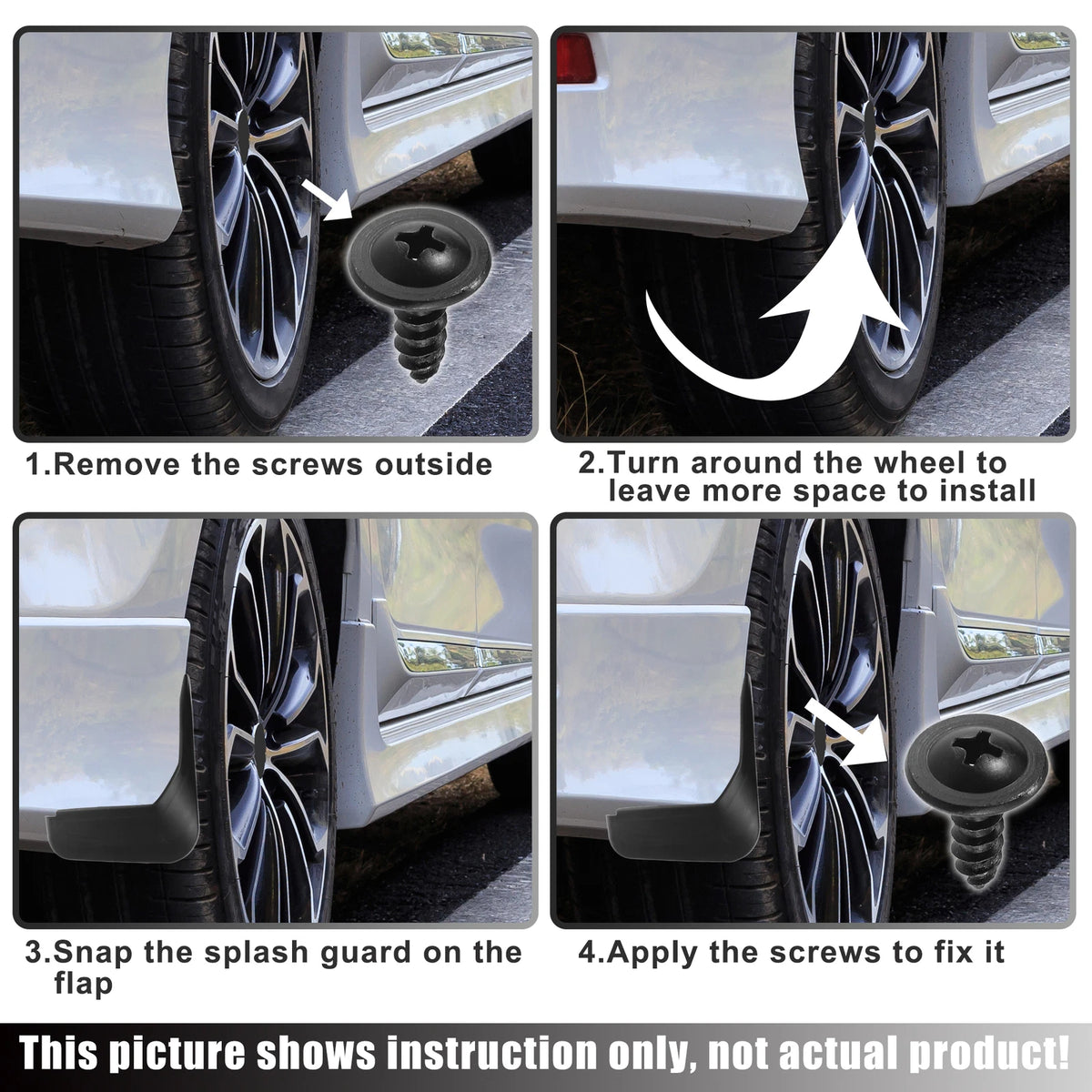Set of 2 Front and Rear Mud Flaps Splash Guards for Toyota Highlander