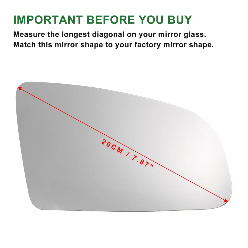 Heated Right Side Mirror Glass Replacement for Audi A3 A4 A6 (2003–2008)