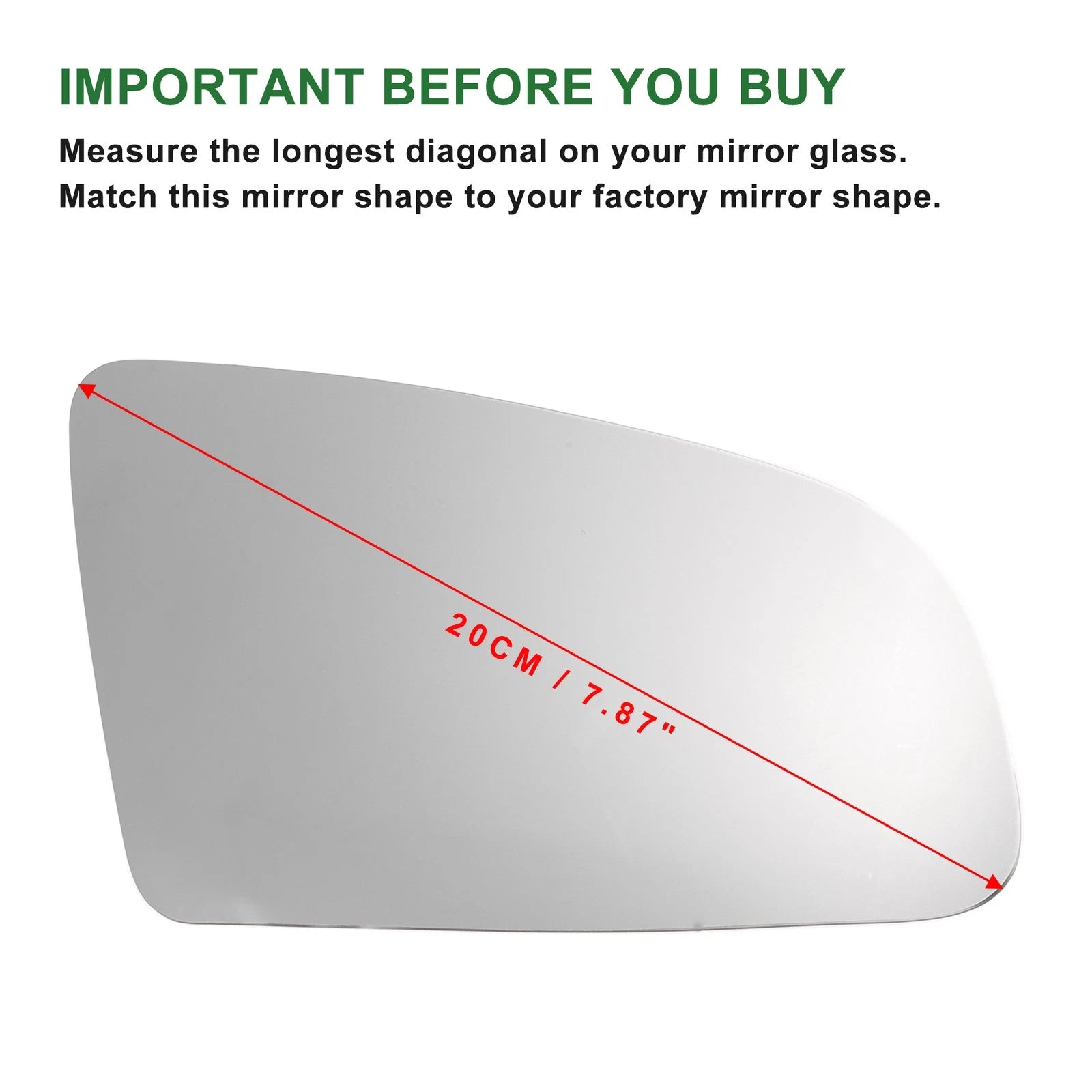 Heated Right Side Mirror Glass Replacement for Audi A3 A4 A6 (2003–2008)