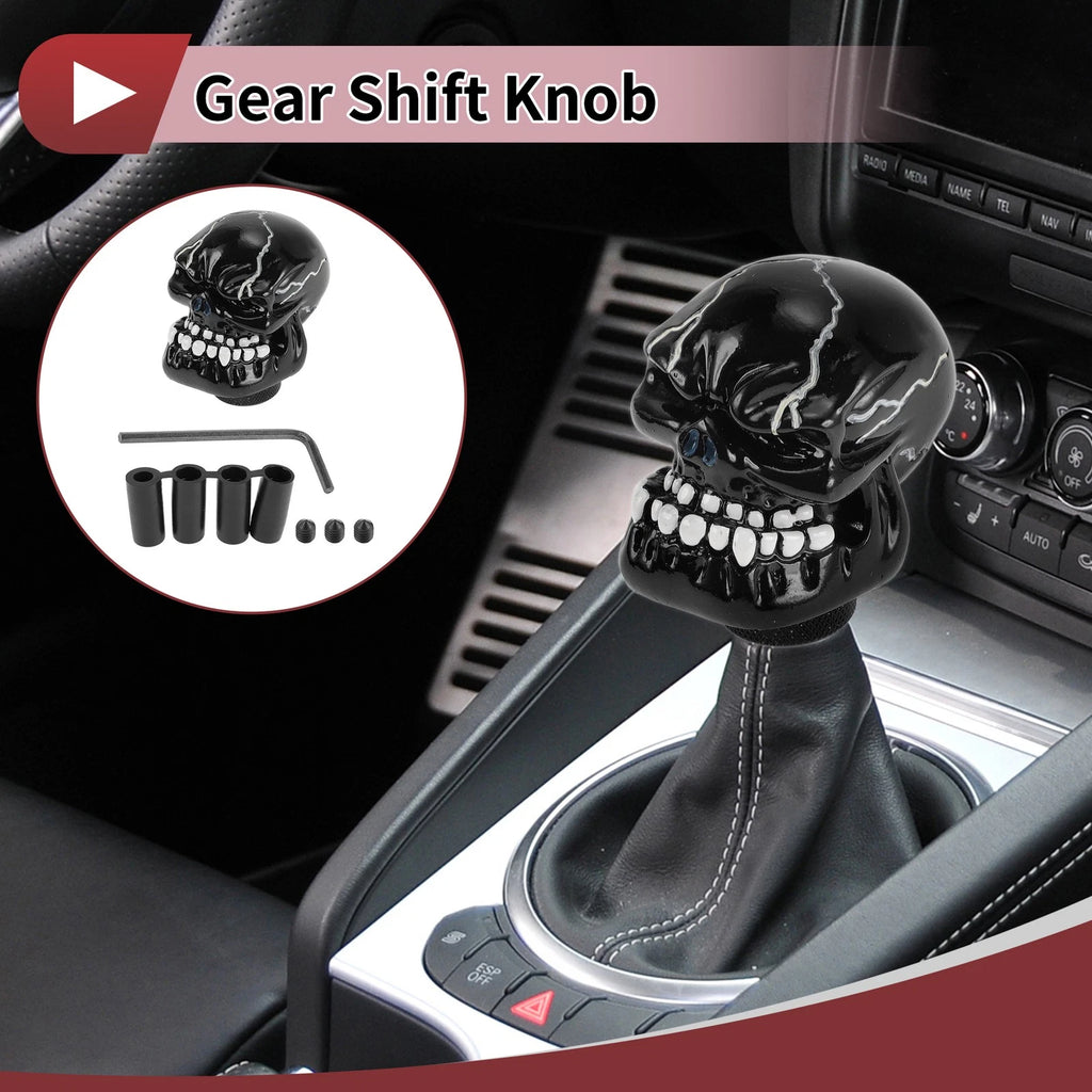 Skull Shift Knob with 4 Adapters for Universal Fit (Automatic/Manual)