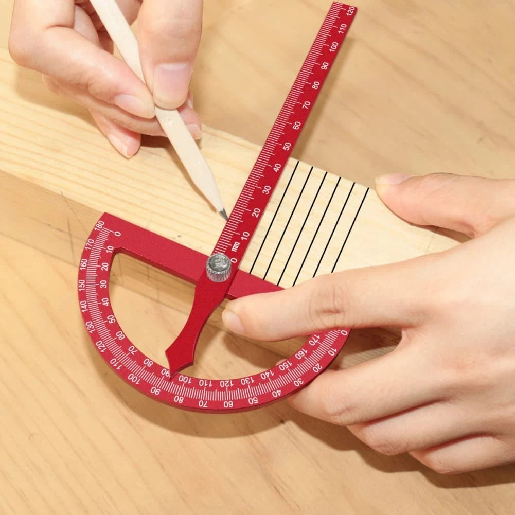 6.7 Inch Adjustable Aluminum Angle Protractor (0 to 180 Degree Scale)