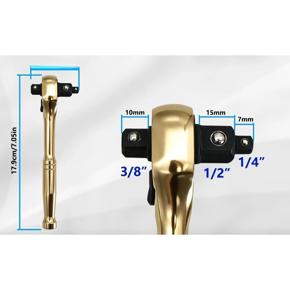 3 in 1 Reversible 72 Tooth Ratchet Wrench for Tight Space Vehicle Work