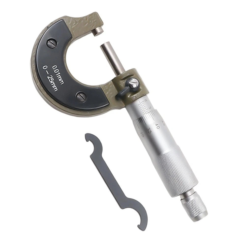 025mm Outside Micrometer Metric External Caliper with Chrome Thimble and Lock