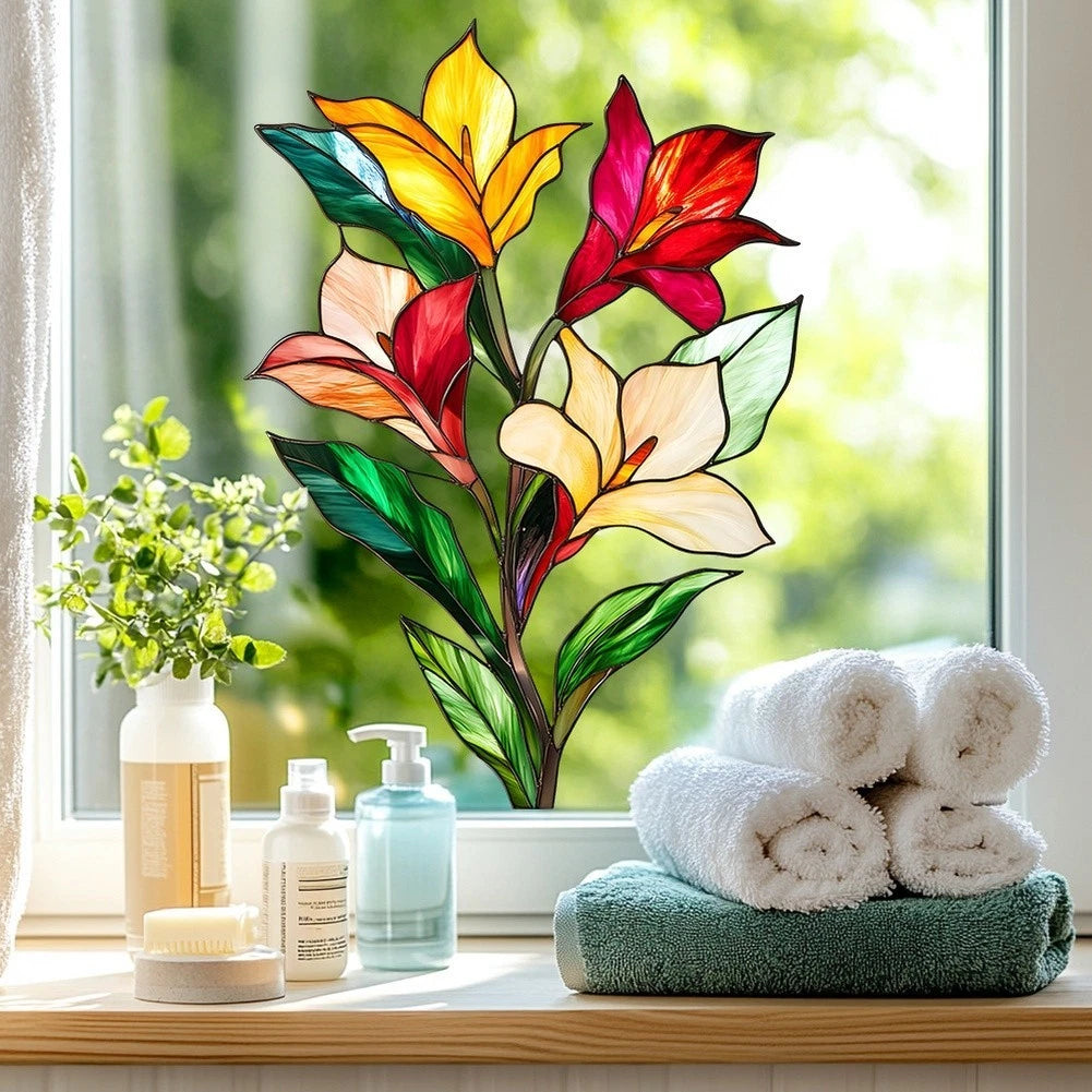 Lily Window Sticker for Balcony (40x29cm) - Waterproof PVC Decal