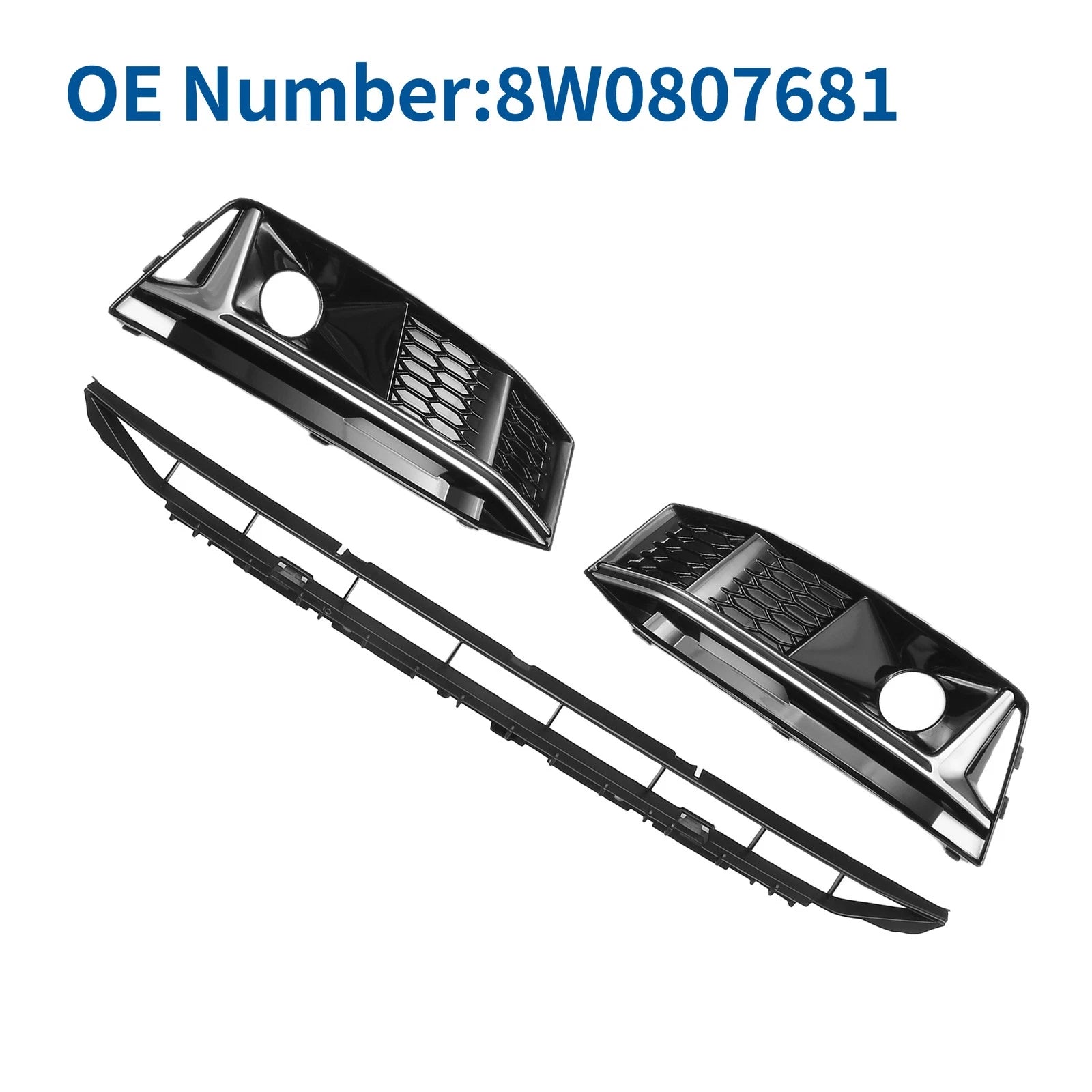 Front Lower Bumper Grille for Audi A4 B9 (2016–2018) Black, No Hole