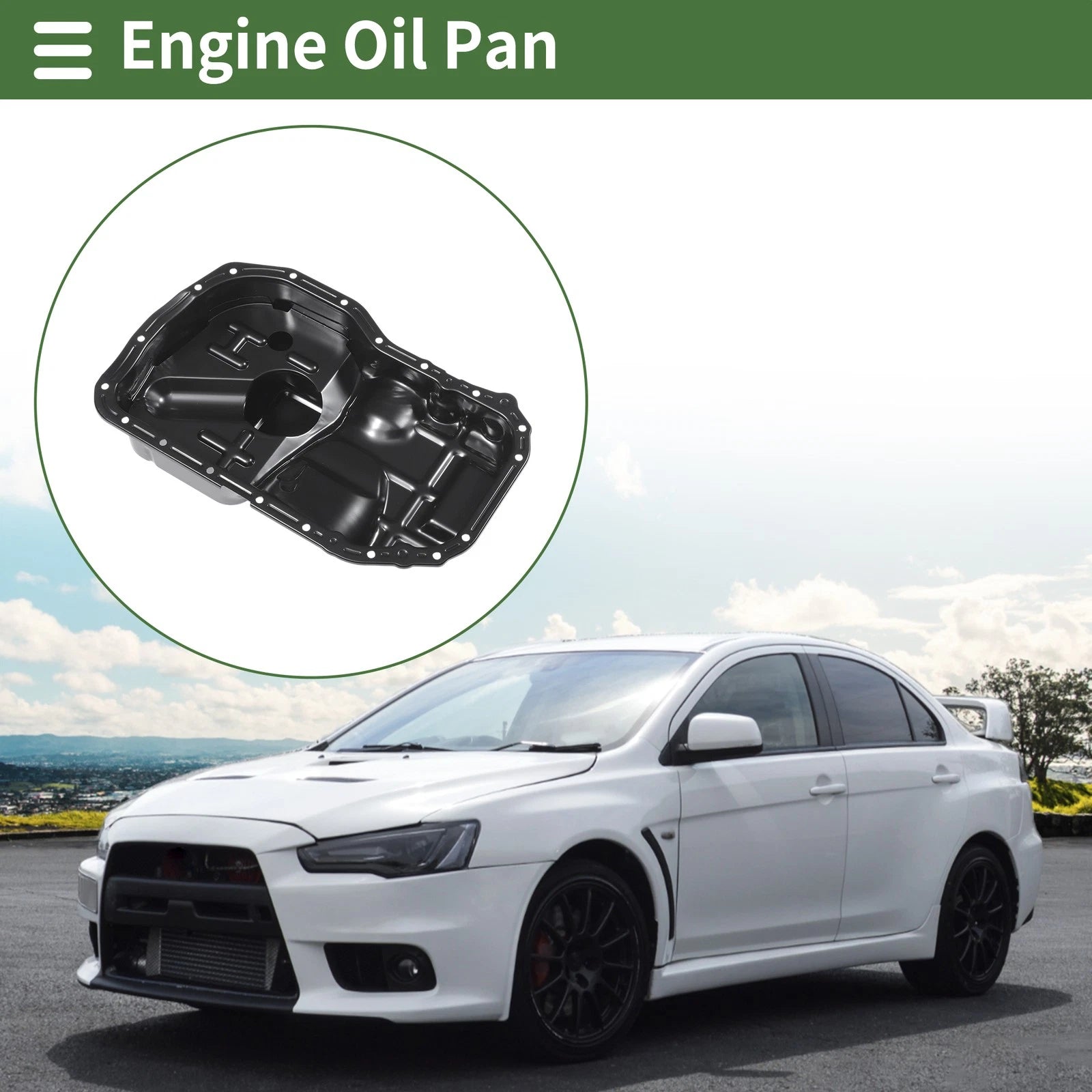 Engine Oil Pan Replacement for Mitsubishi Lancer (2003–2013) Iron Black