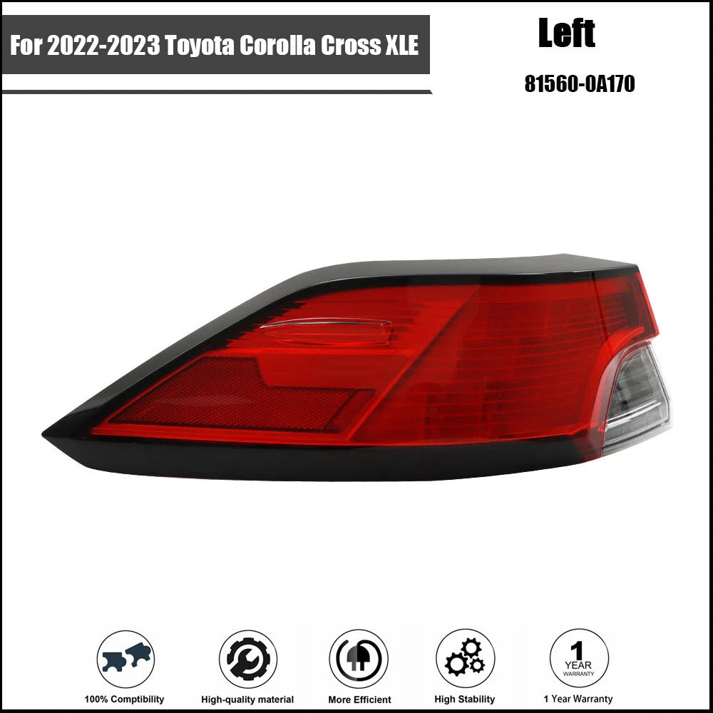 Outer Tail Light Assembly LED for Toyota Corolla Cross (2022–2023) Left