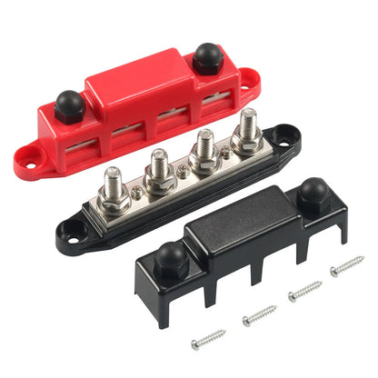 Pair 3/8" 4 Stud Bus Bar Terminal Power Distribution Block for Boat RV Truck