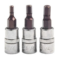 Set of 3 Drive Socket Screwdriver Bits 1/4 Inch for