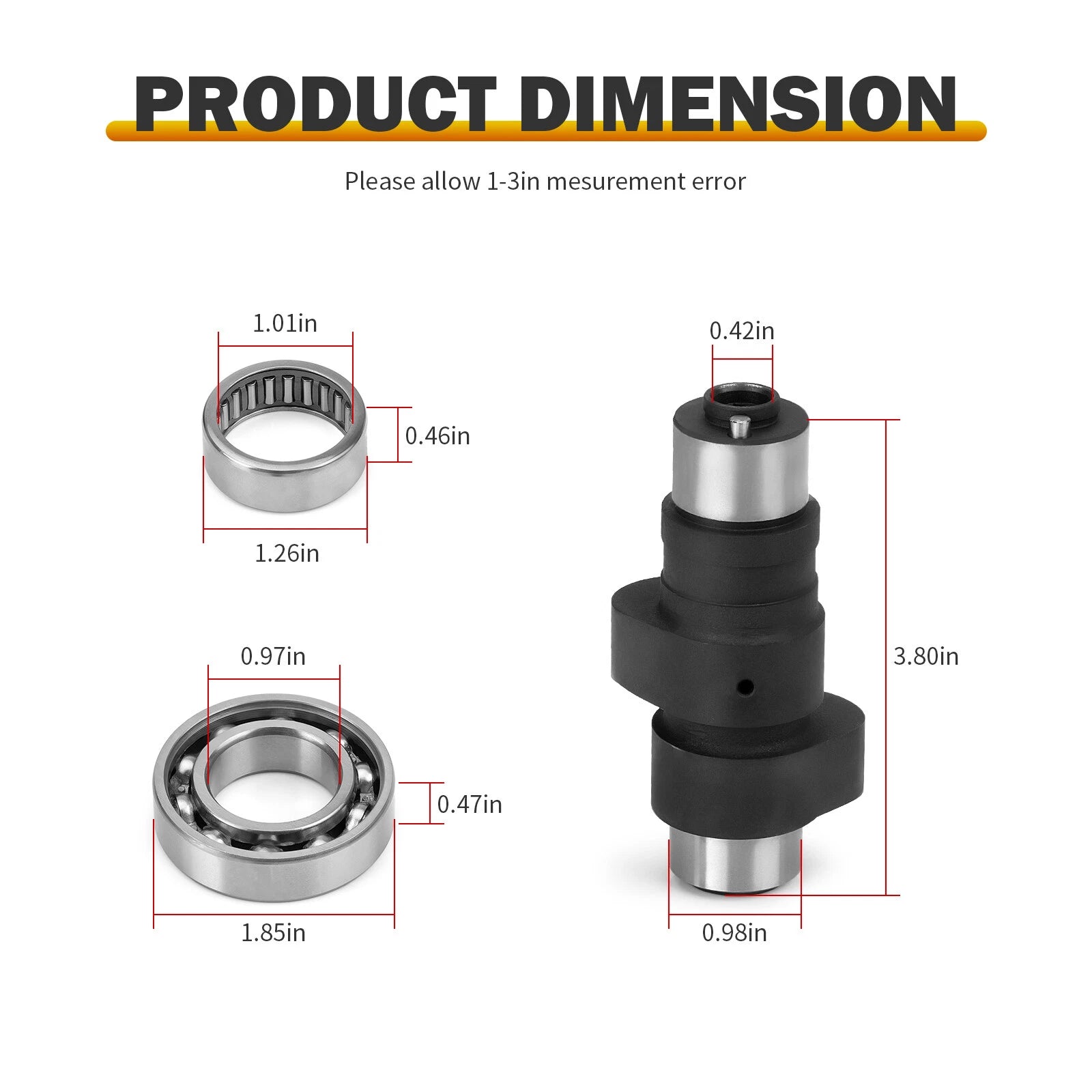 Camshaft Assembly w/Bearings for Yamaha Kodiak 400 YFM400 YFM400FW (1993–1999)