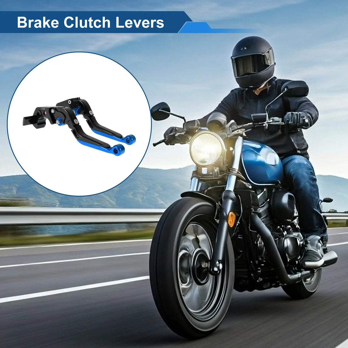 Adjustable Brake Clutch Levers for Kawasaki ZX14R (2006–2017) Black Blue